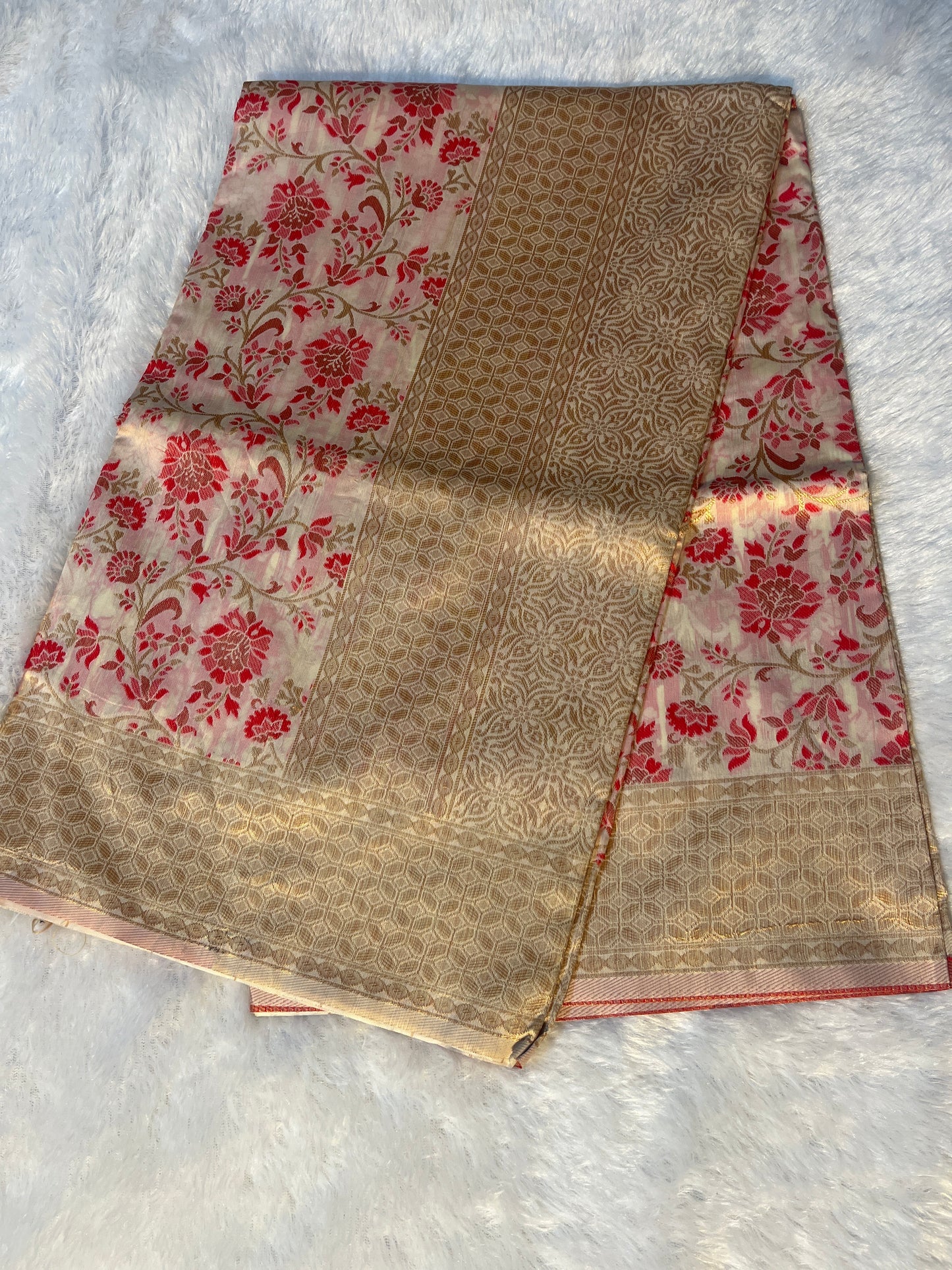 Synthetic silk embroidered saree