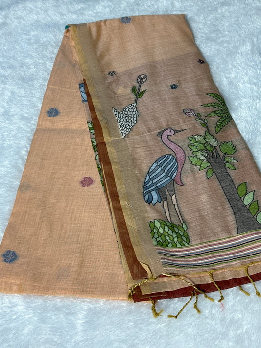 Cotton thread work saree