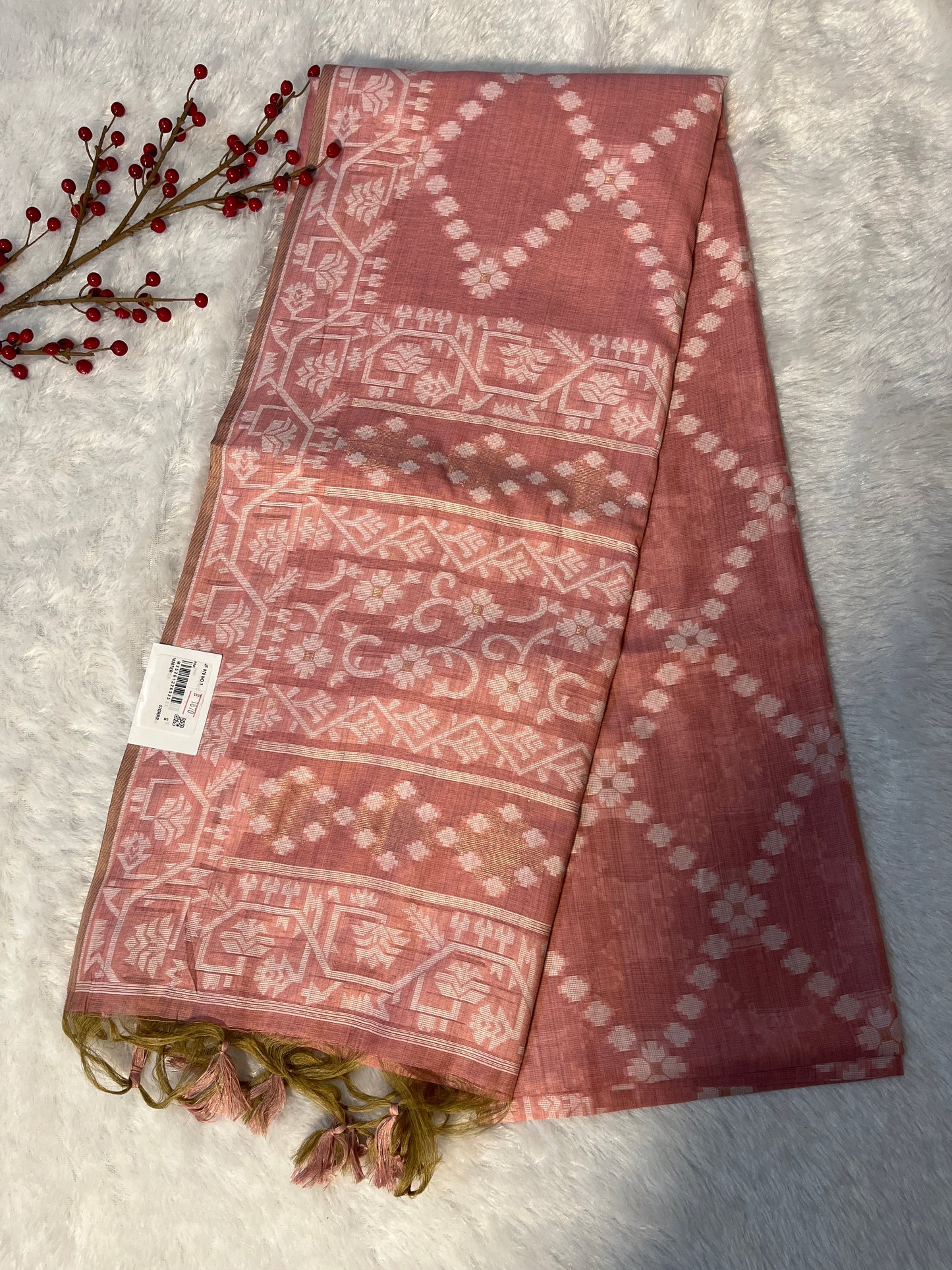 Jamdhani Linen cotton saree