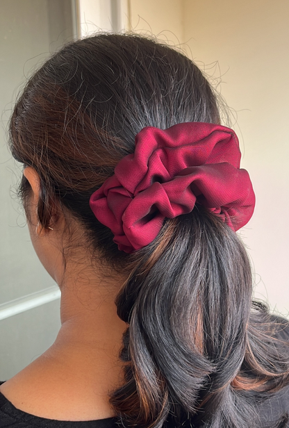 Cherry - Large georgette scrunchie