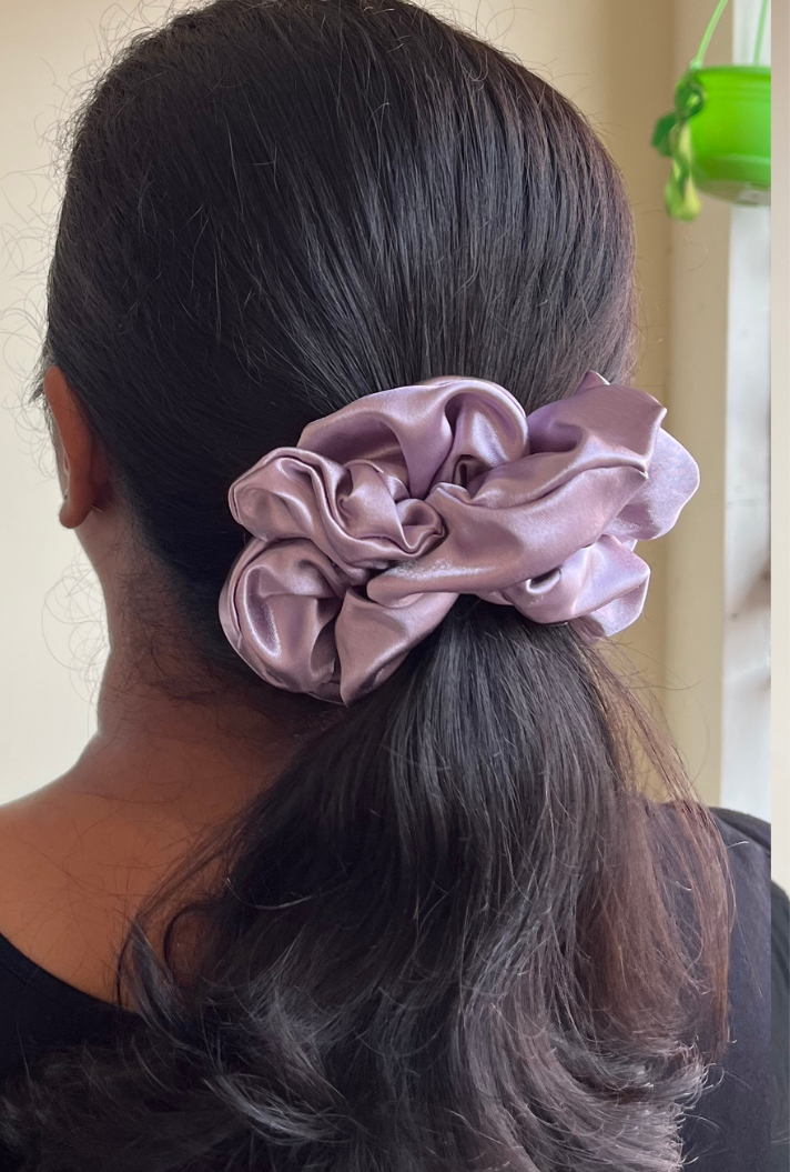 Lavendar - Large satin scrunchie