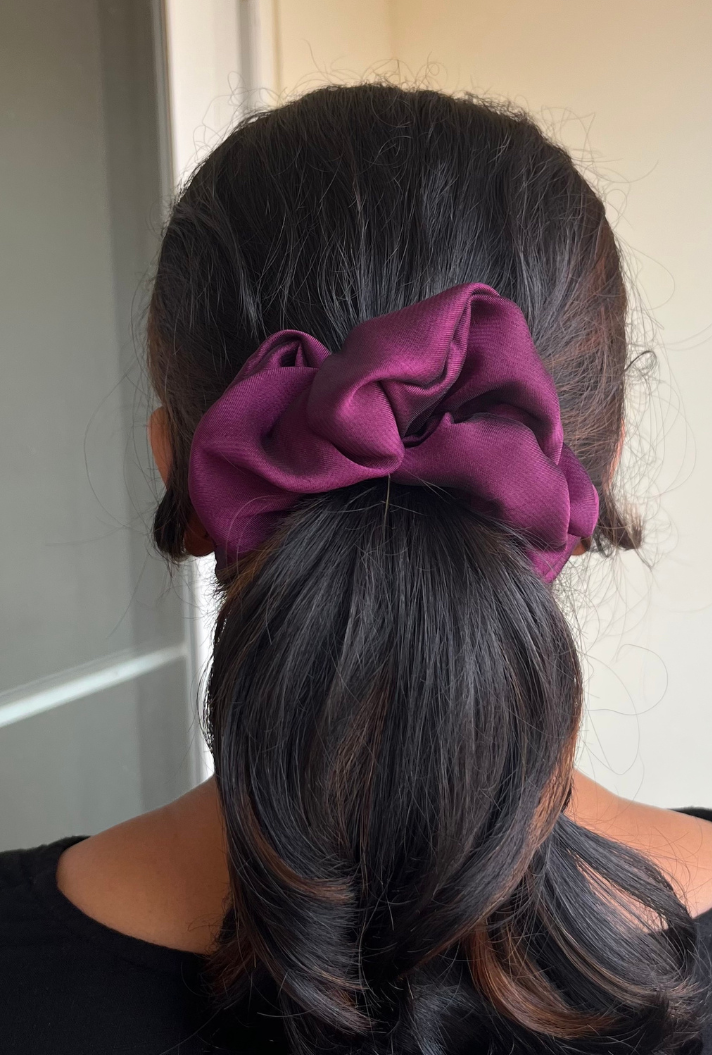 Wine - Large georgette scrunchie