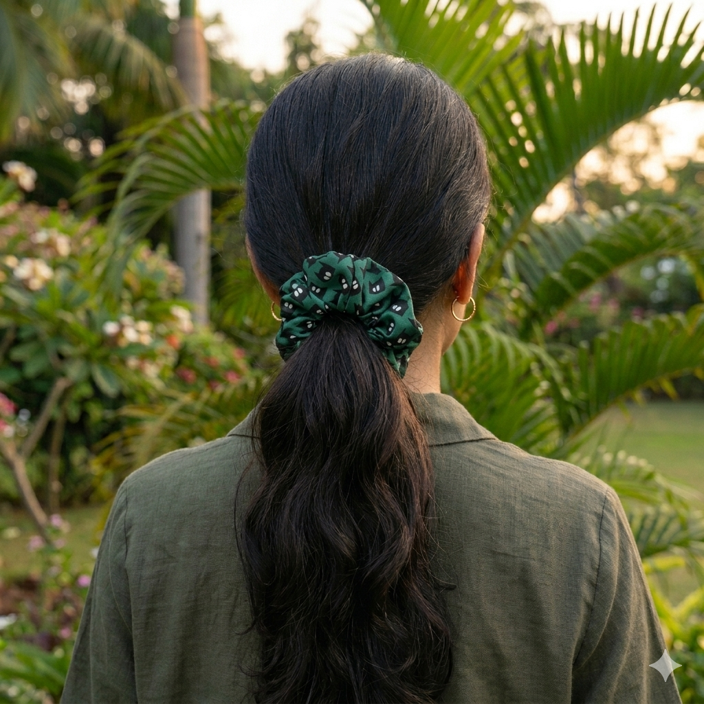 Batman (green) - Regular satin scrunchie