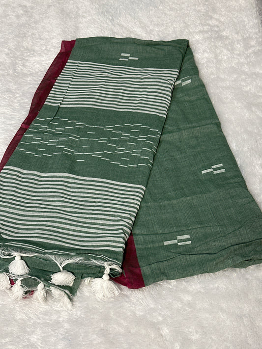 Handloom Bengal cotton saree
