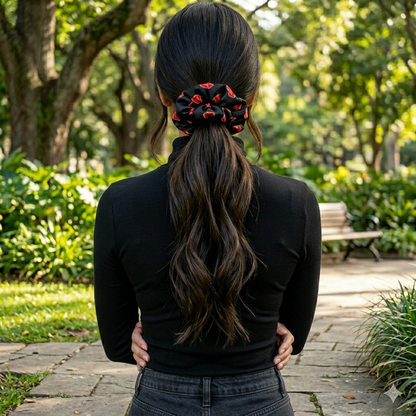 Naruto (black) - Regular satin scrunchie