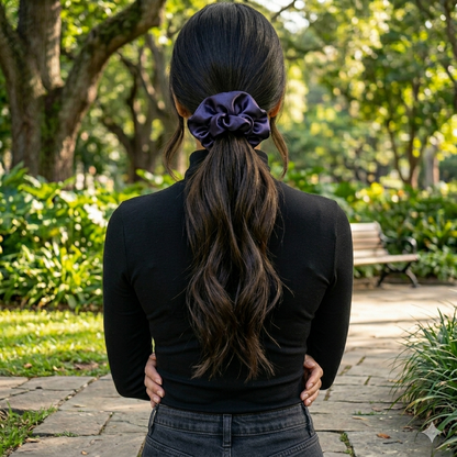 Violet - Regular satin scrunchie