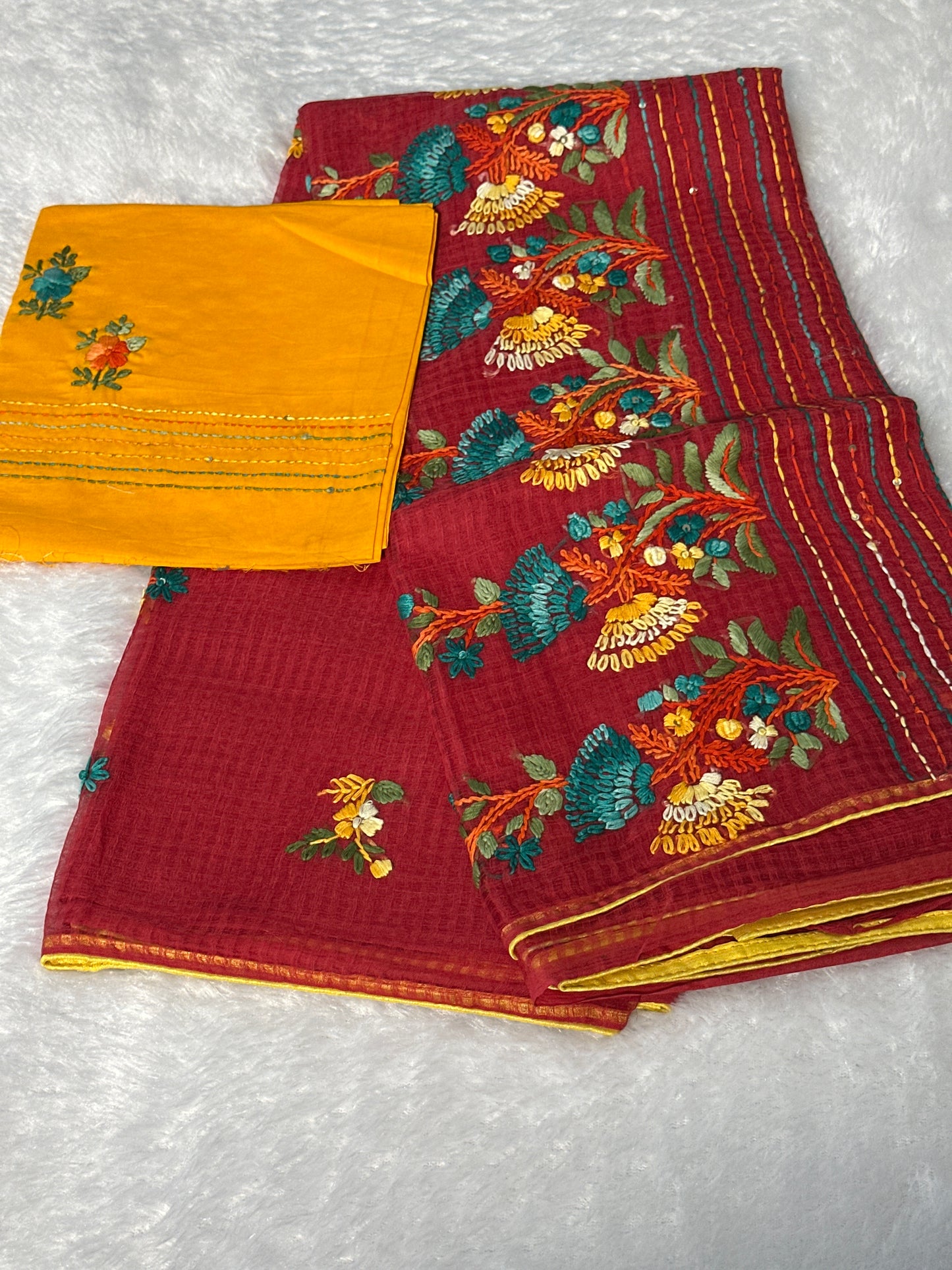Pure Cotton bullion work saree