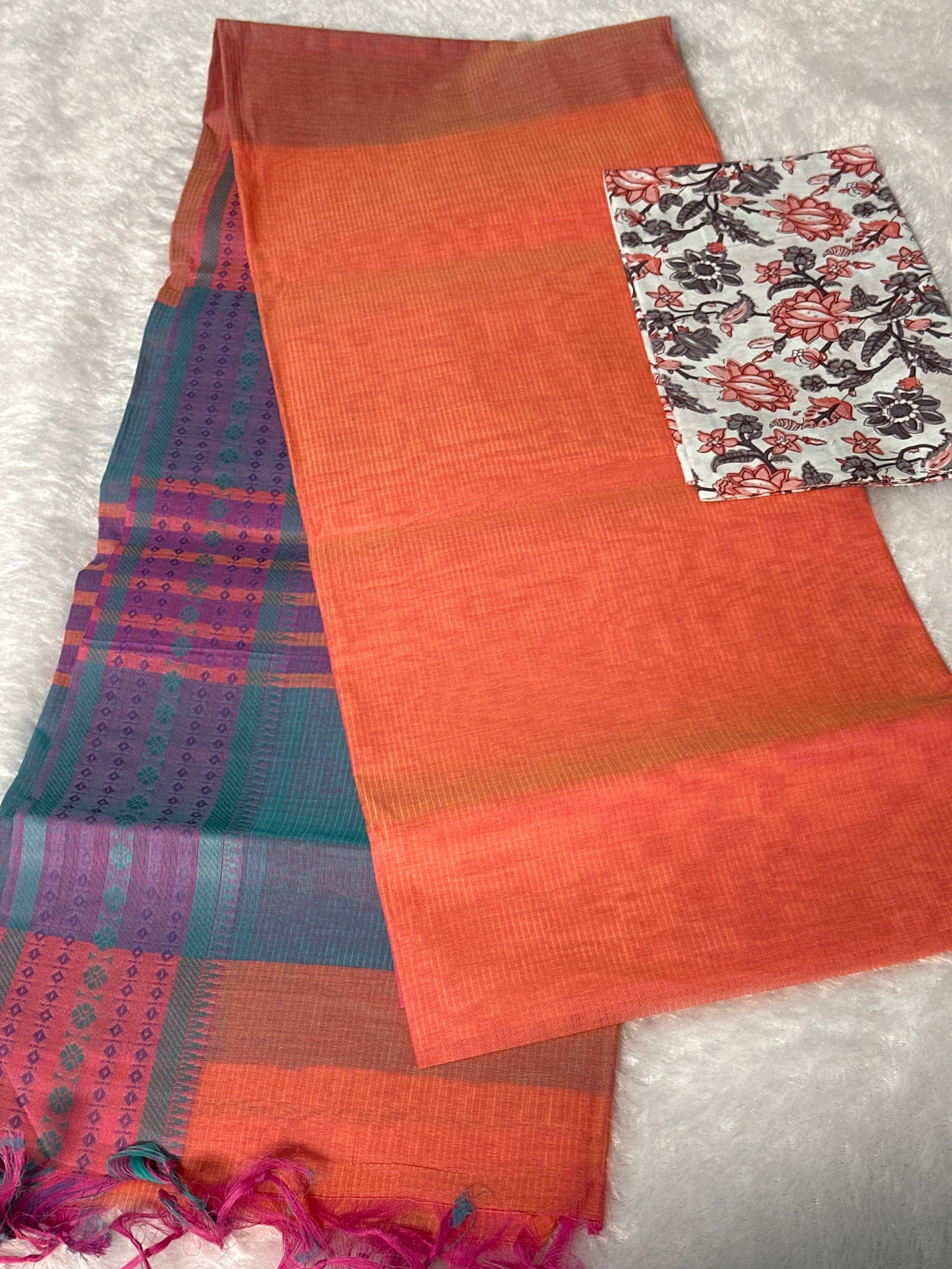 Pure Cotton thread border saree