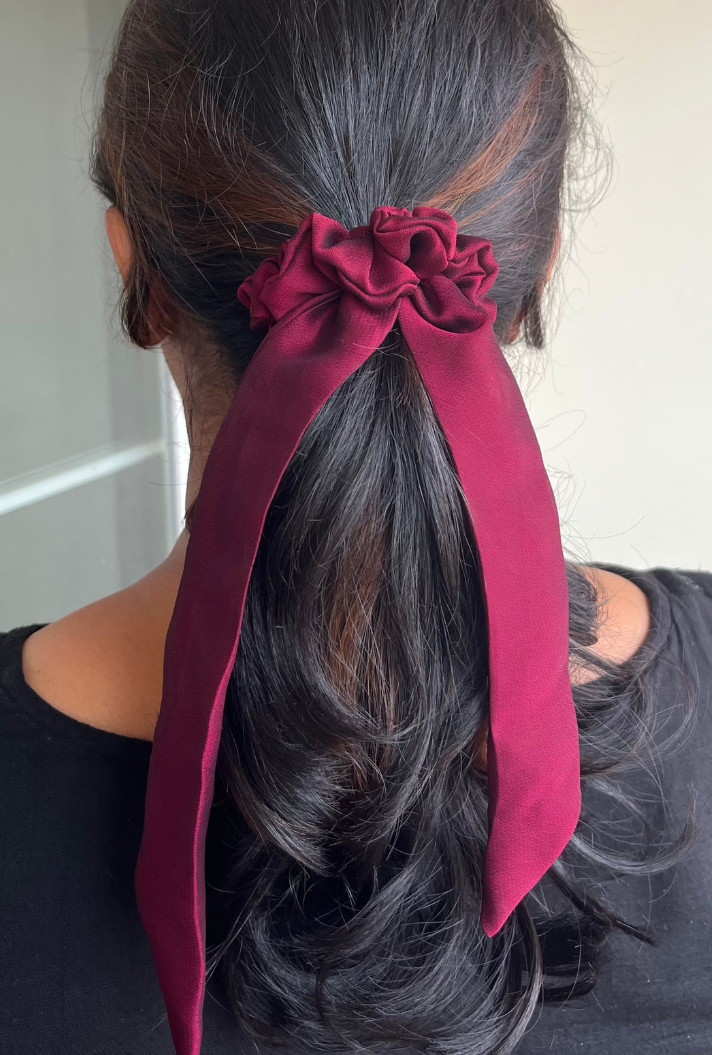 Cherry - Tail Georgette Scrunchie