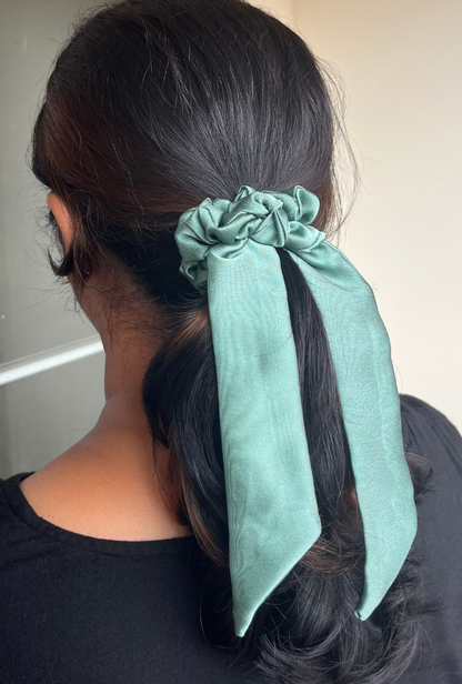 Sea Green - Tail Georgette Scrunchie