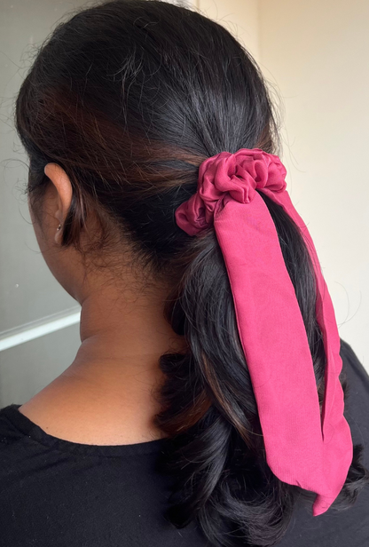 Blush Pink - Tail Georgette Scrunchie