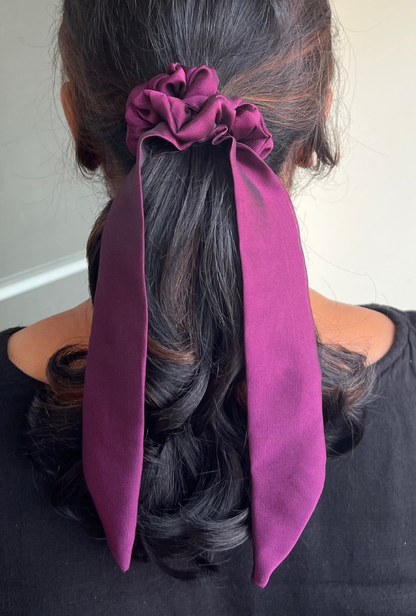 Wine - Tail Georgette Scrunchie