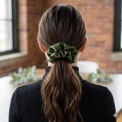 Sea green - Regular satin scrunchie