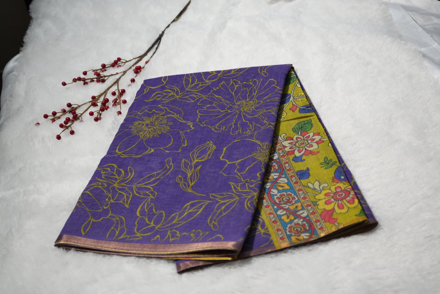 Linen cotton saree