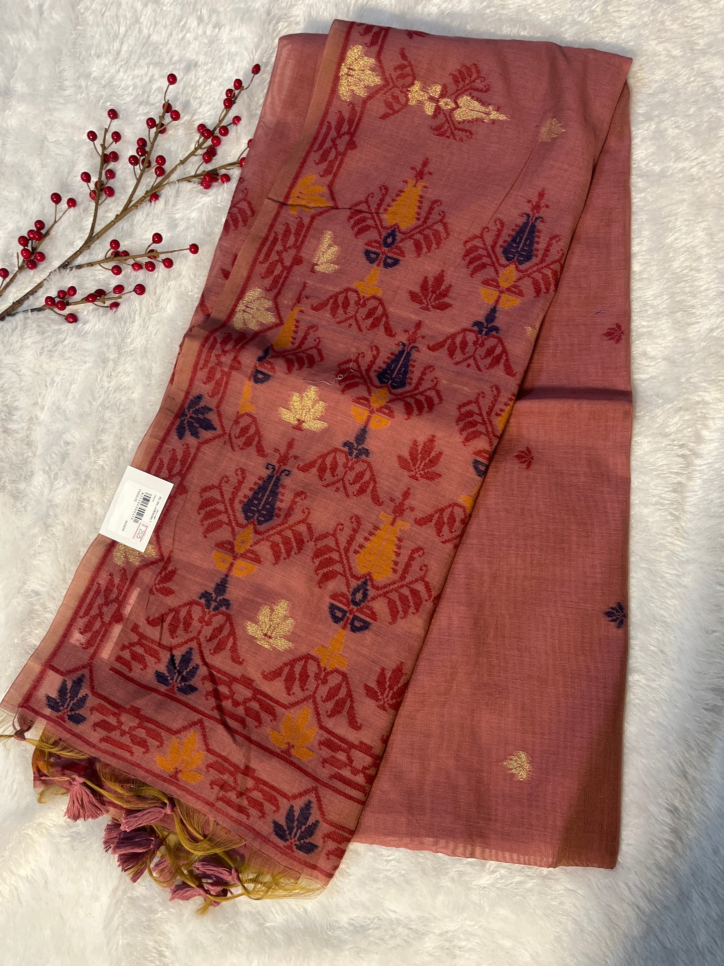 Jamdhani Linen cotton saree