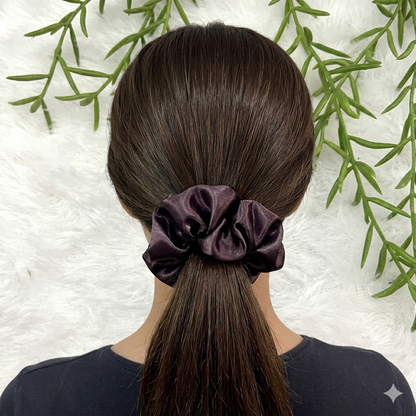 Aubergine - Regular satin scrunchie