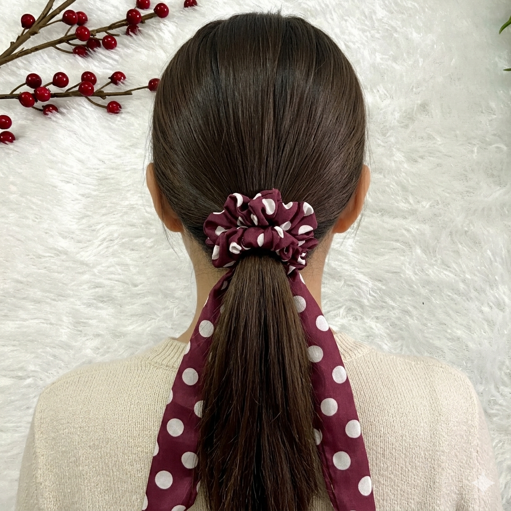 Wine retro - Tail satin scrunchie