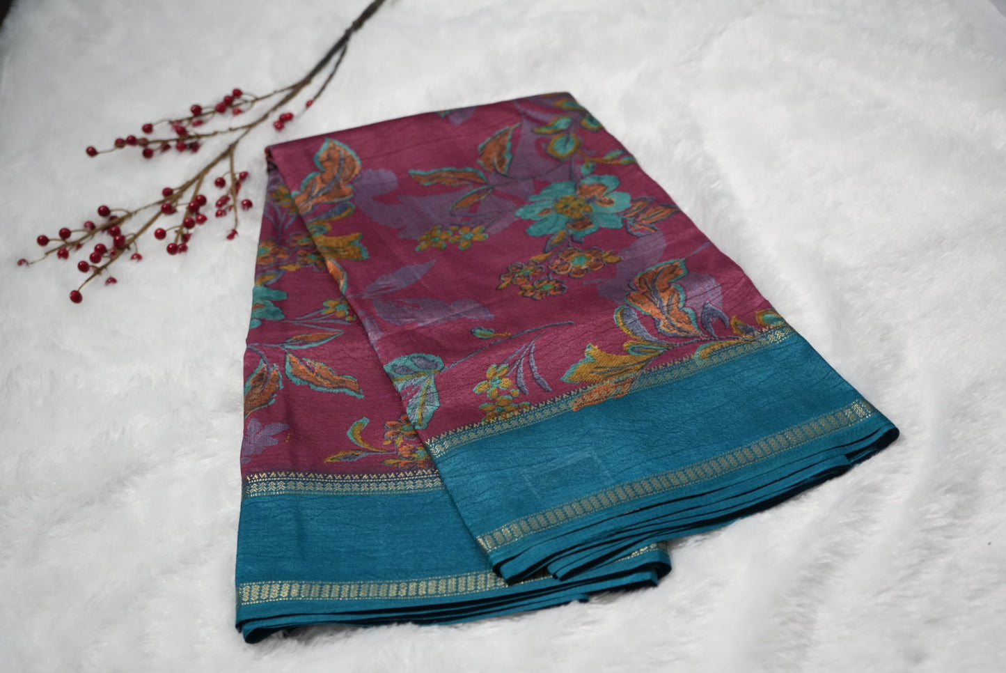 Chiniya Synthetic silk saree
