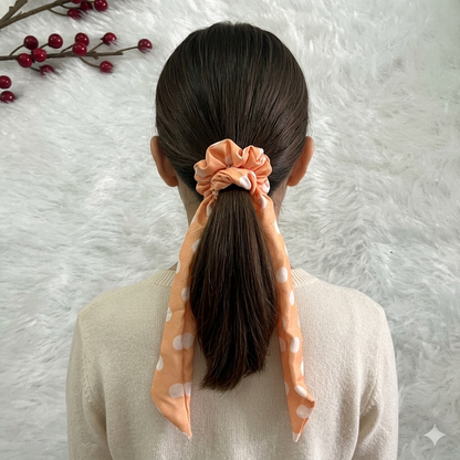 Orange retro - Tail satin scrunchie
