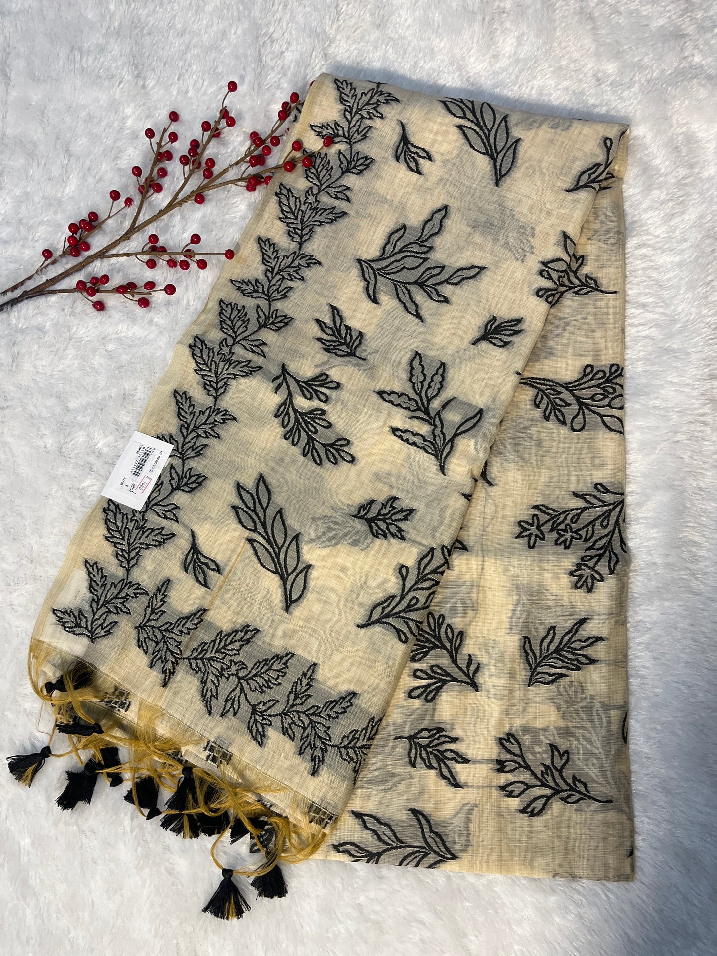 Linen cotton saree