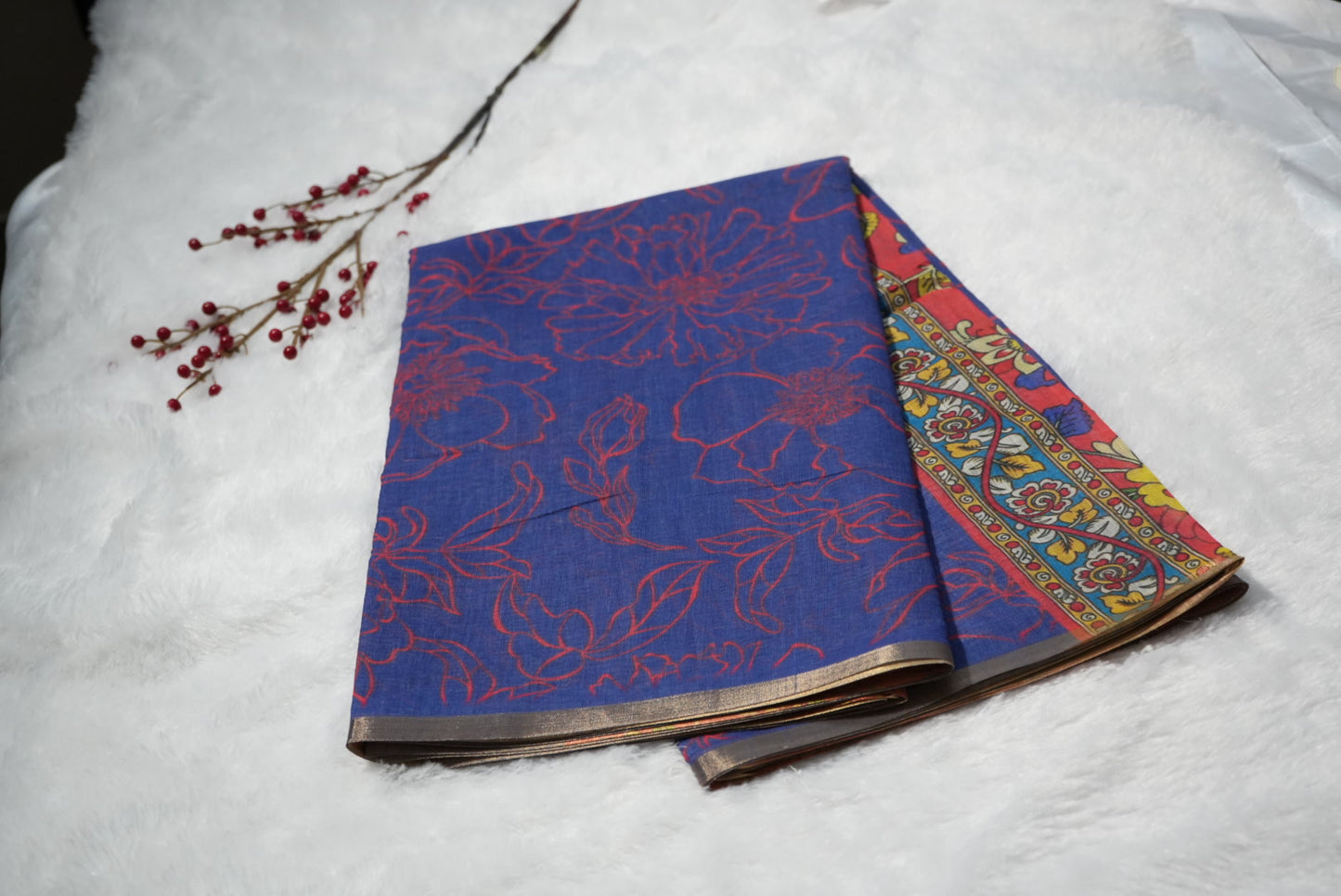 Linen cotton saree
