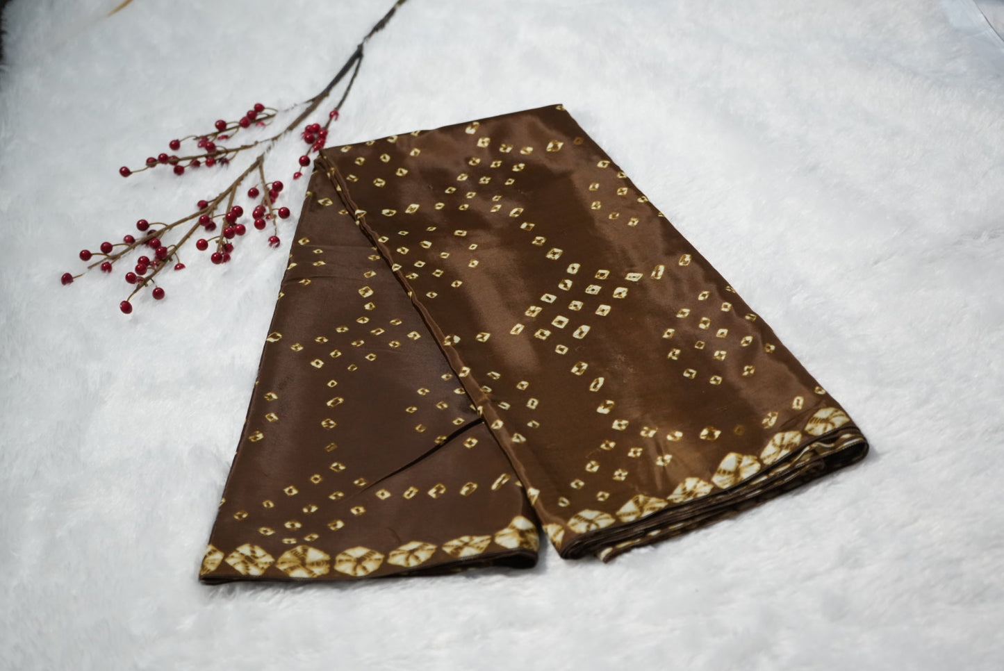 Bandhini print on Crepe saree