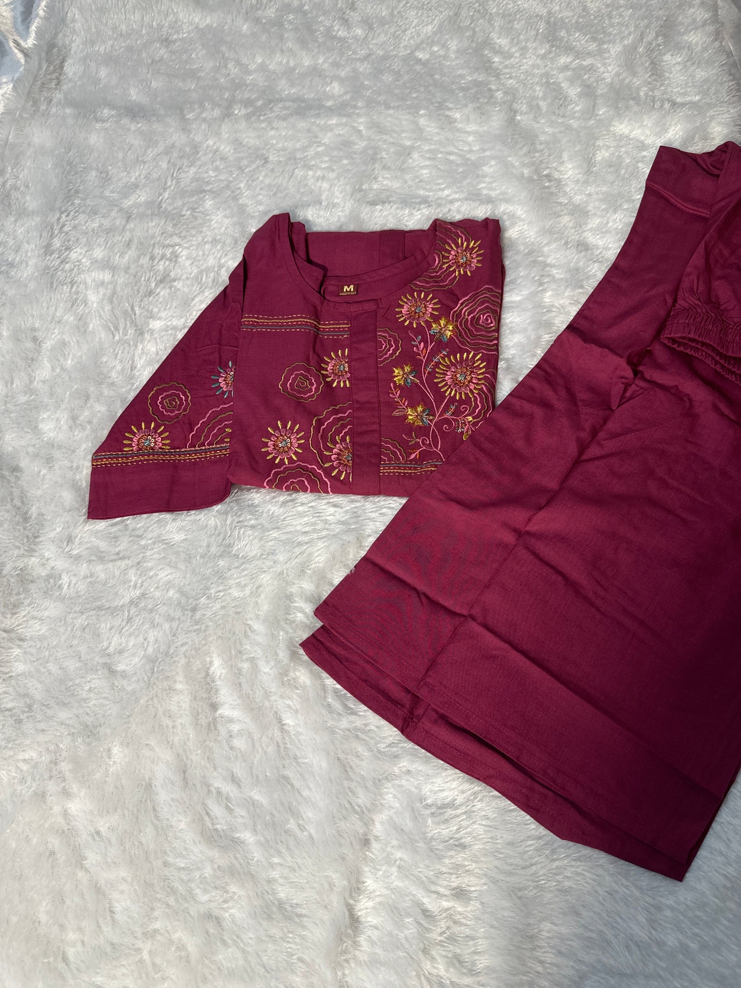 Cotton 2 piece kurti set with palazzo pants