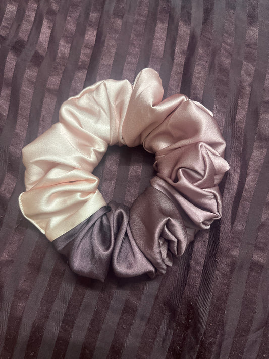 Wine ombré large satin scrunchie