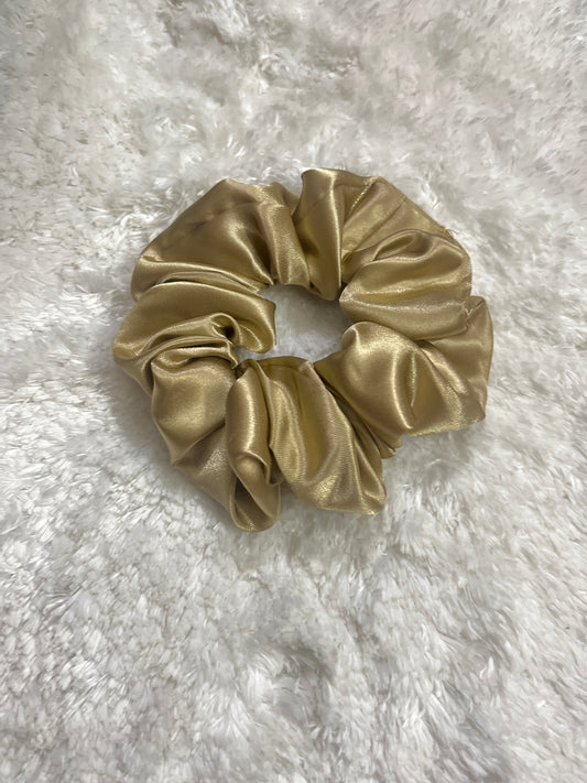 Gold regular satin scrunchie