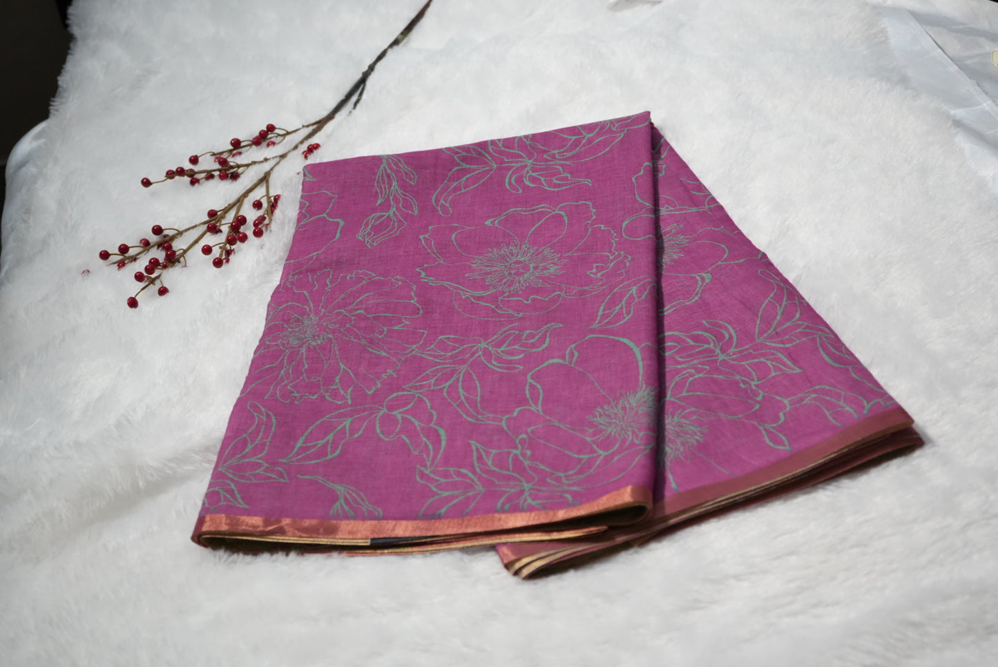 Linen cotton saree