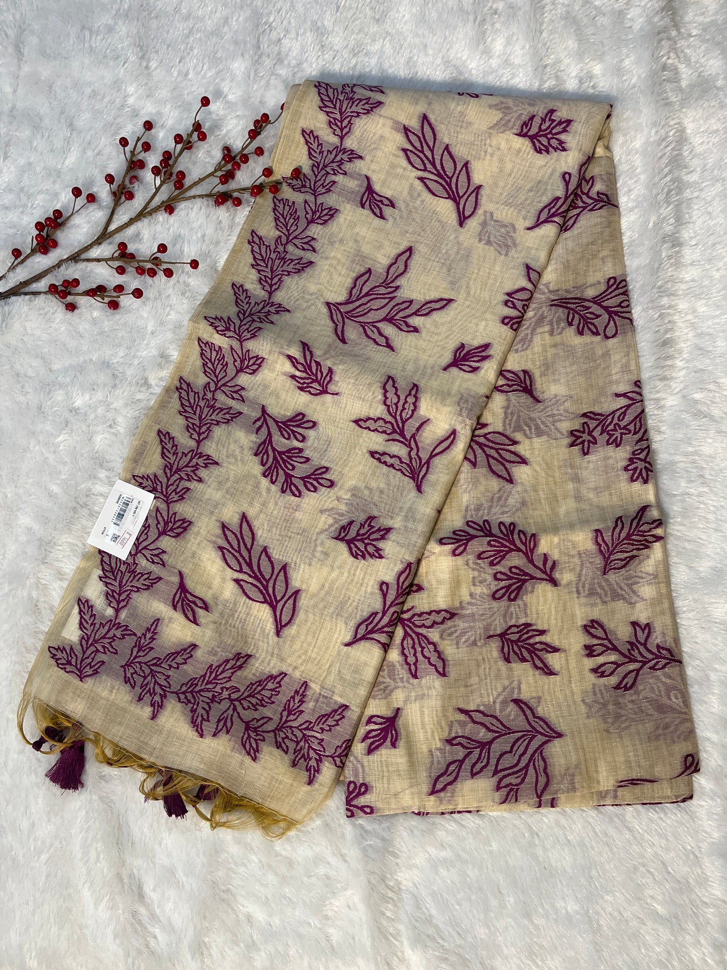 Linen cotton saree