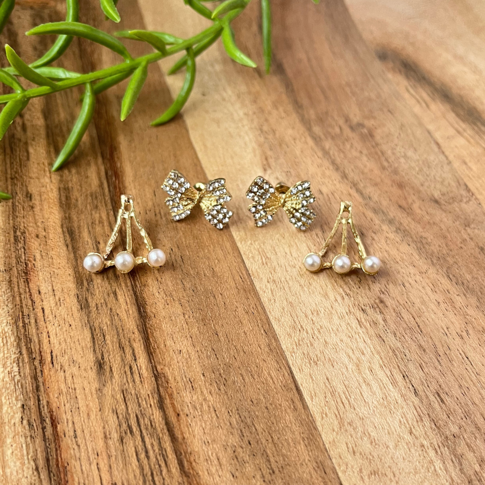 Pearl Adorned Bow Stud