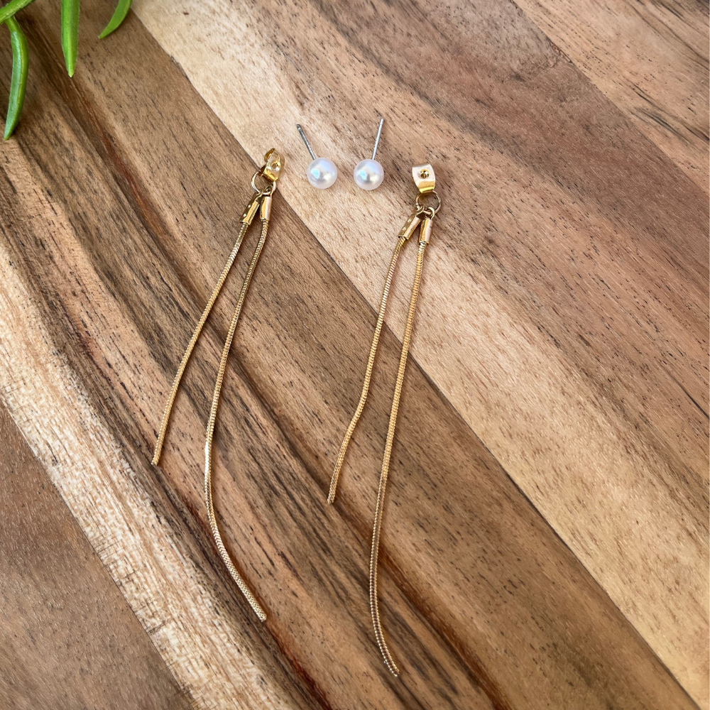 Pearl Tassel Gold Ear Drop