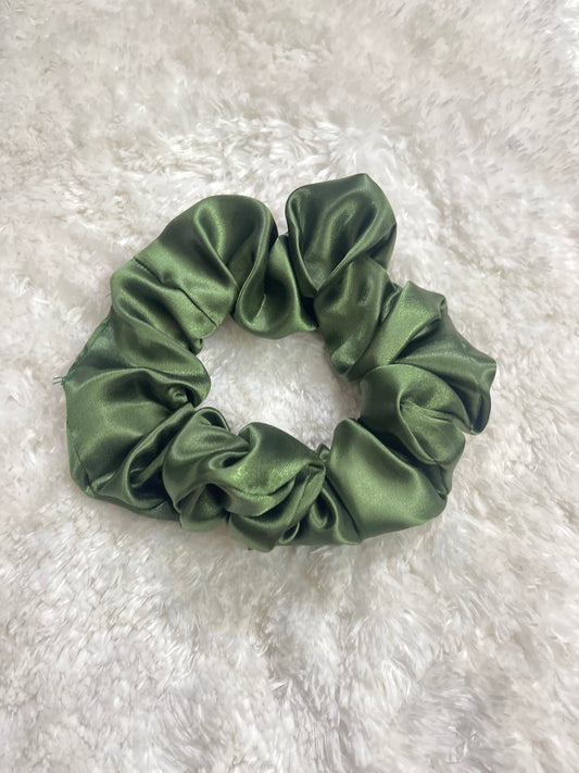 Sea green regular satin scrunchie