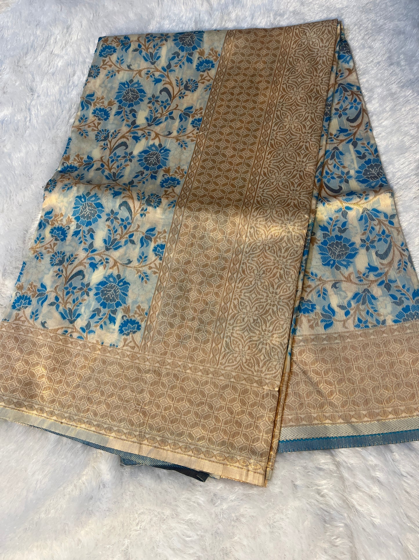 Synthetic silk embroidered saree