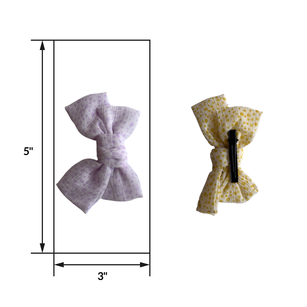 Polka Bow Clip - Pack of 3