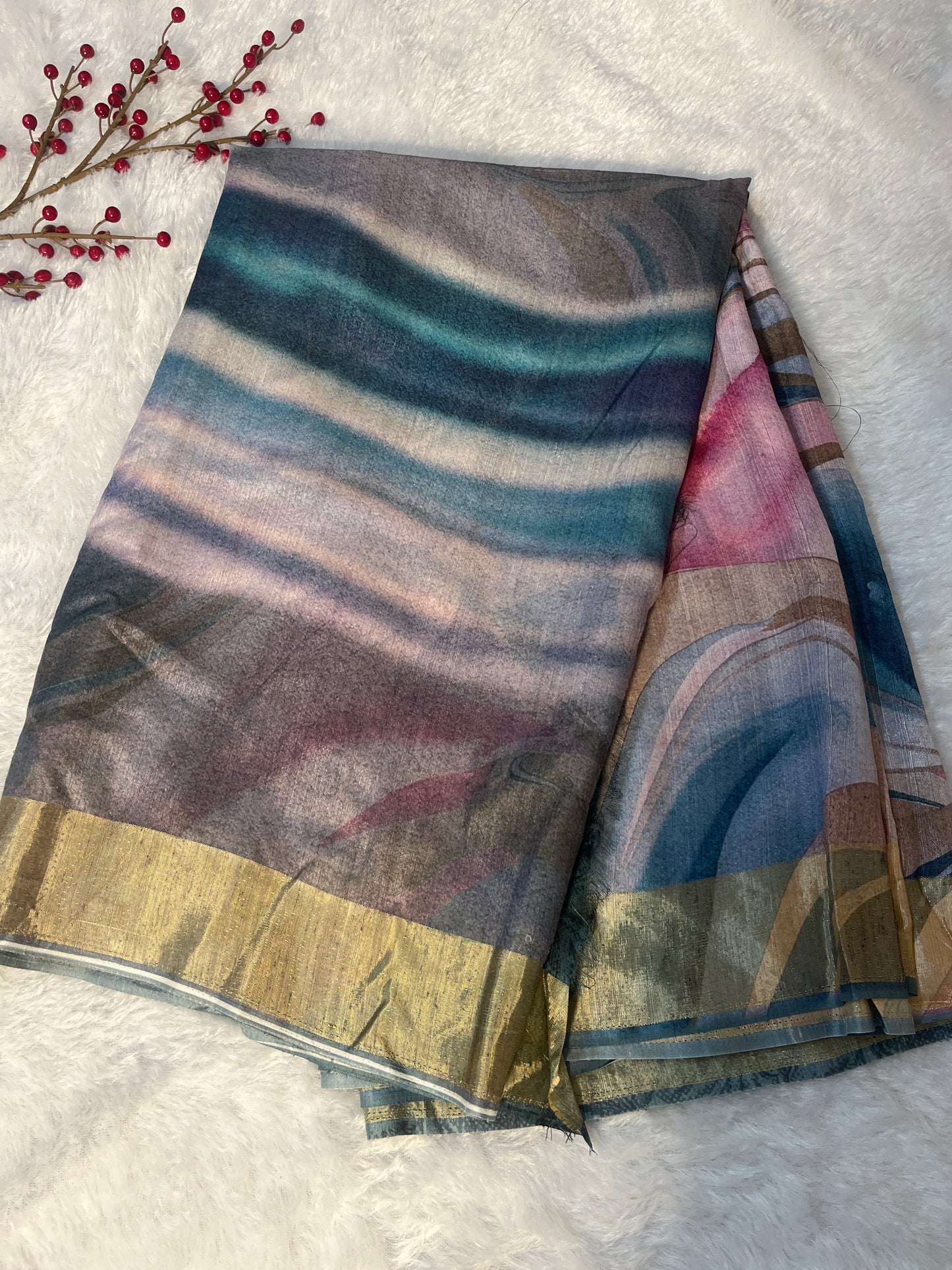 Semi linen saree