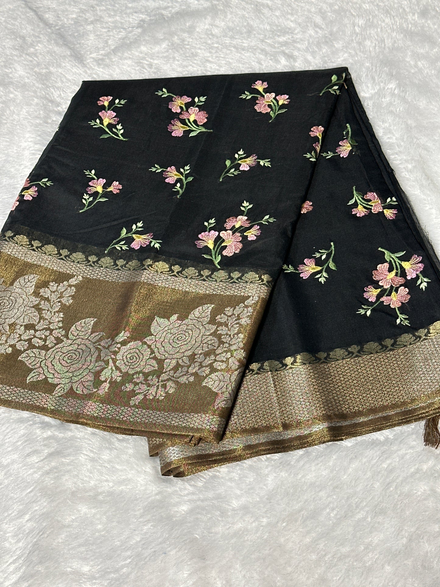 Pure Cotton embroidered saree