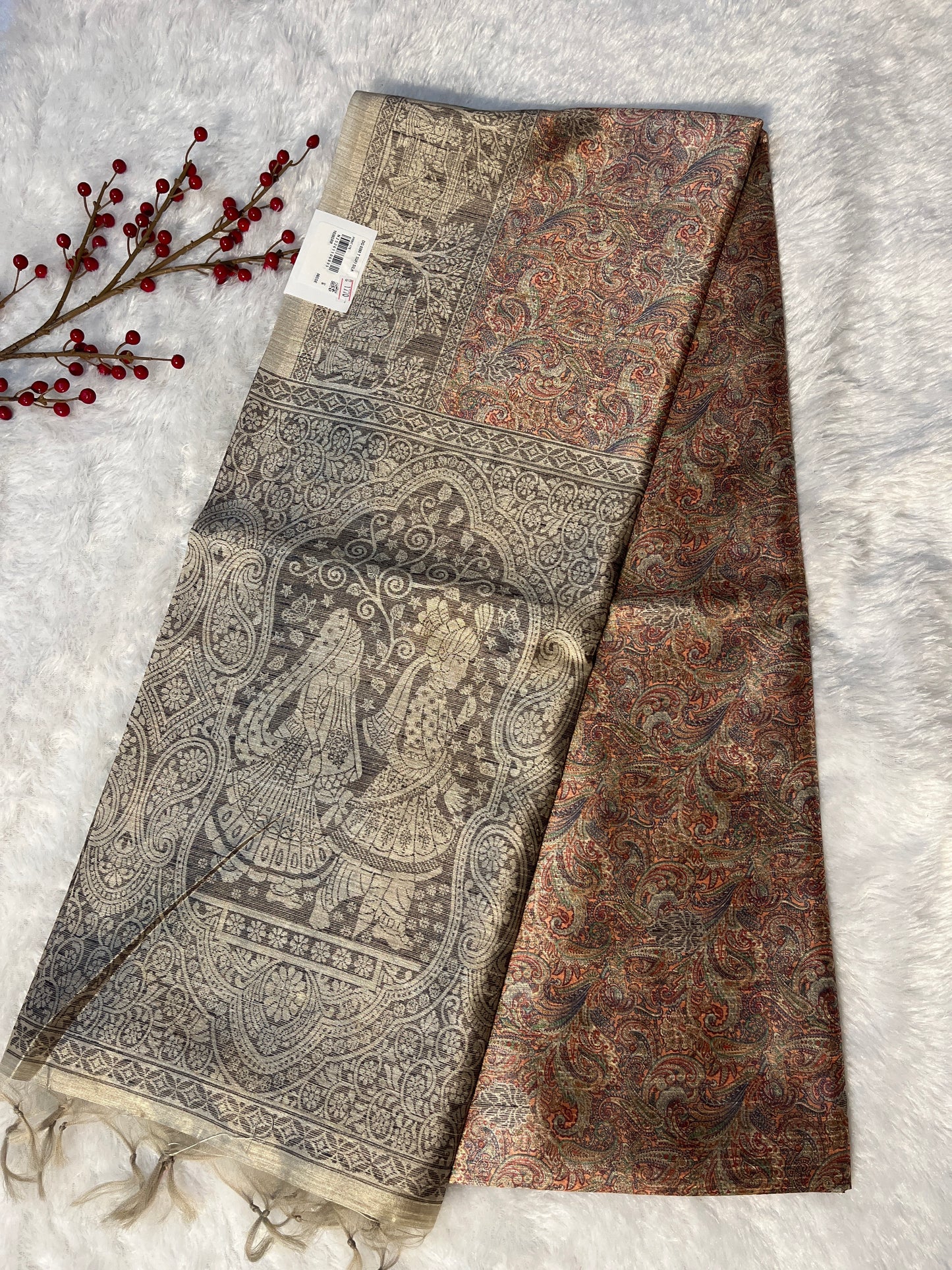 Pashmina print on Sufi silk