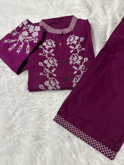 Pure Cotton short top two piece co-ord set