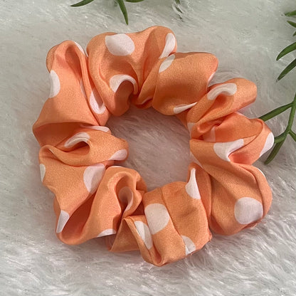 Orange retro - Regular satin scrunchie
