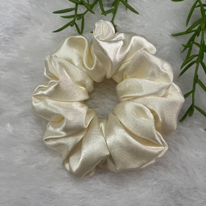 Cream - Large satin scrunchie