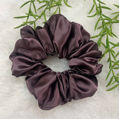 Aubergine - Large satin scrunchie