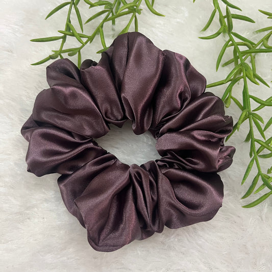 Aubergine - Large satin scrunchie