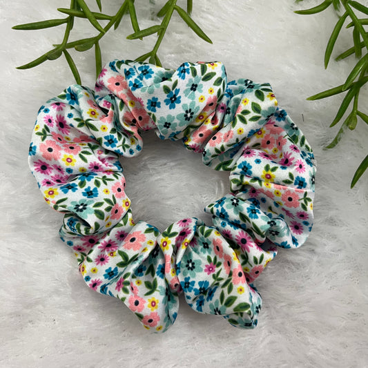 Multicolor floral - Regular satin scrunchie