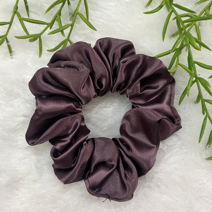 Aubergine - Regular satin scrunchie