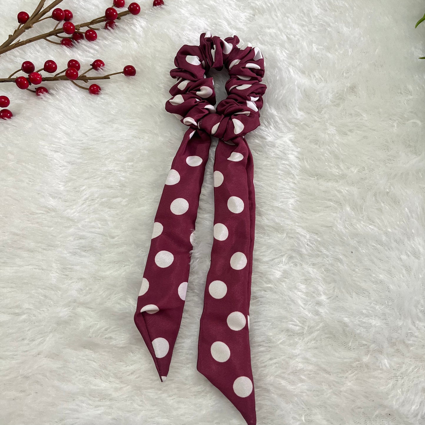 Wine retro - Tail satin scrunchie