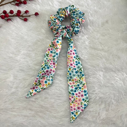 Multicolor floral - Tail satin scrunchie