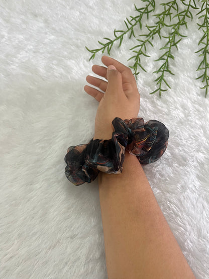 Mocha - Organza large scrunchie