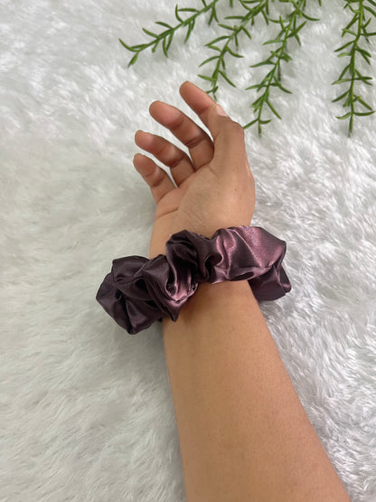 Aubergine - Regular satin scrunchie